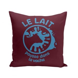 Fabulous Coussin rouge Le Lait Pousse dans la Vache [40x40 cm]