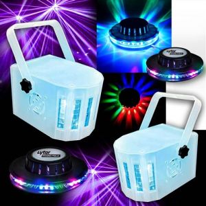2 MINI DERBY Kolor Lytor EFFET LIGHT 4 LED RVBW + 2 Roundmagic effets OVNI