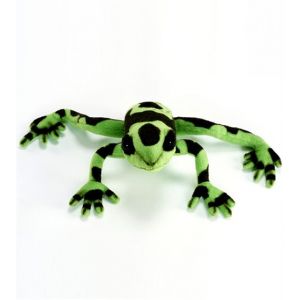 Peluche grenouille verte et noire Anima