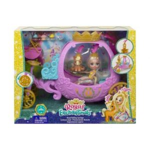 Coffret enchantimals poupée peola poney avec carrosse royal - set figurine 15cm + animal poney et accessoires + 1 carte tigre - mini-poupee