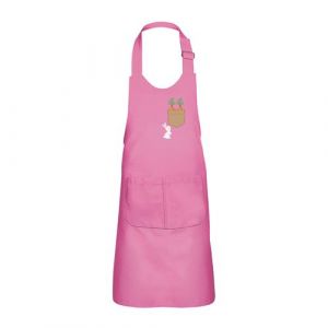 Fabulous Tablier Cuisine Enfant 2 Poches Rose Poche Surprise Lapin Carrottes - Haut de gamme