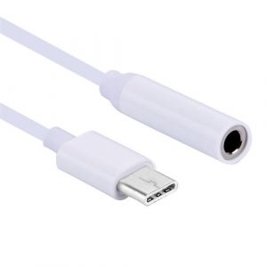 Adaptateur audio usb-c / type-c vers 3.5mm longueur: environ 10cm blanc