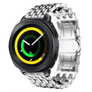 Strap-it Bracelet acier dragon - compatible pour Samsung Gear Sport (argent)