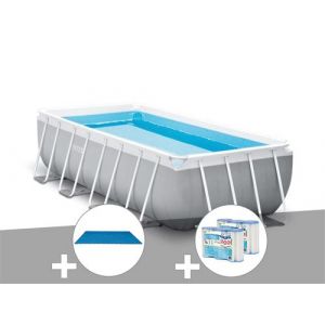 Kit piscine tubulaire Intex Prism Frame rectangulaire 4,00 x 2,00 x 1,00 m + B&acirc;che &agrave; bulles + 6 cartouches de filtration