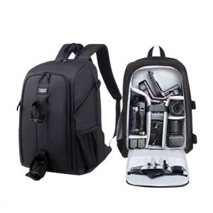 Sac a dos appareil photo reflex &eacute;tanche TS38 pour Canon Nikon Sony DSLR - Noir + doublure grise