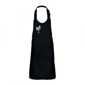 Fabulous Tablier Cuisine Enfant 2 Poches Noir Poule Dessin - Haut de gamme