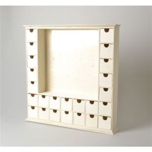 Calendrier de l'avent de bois cadre carré avec boîtes 44 cm - artémio