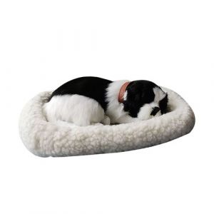 Animal en peluche Chien 33cm pour enfants F - Blanc+Noir