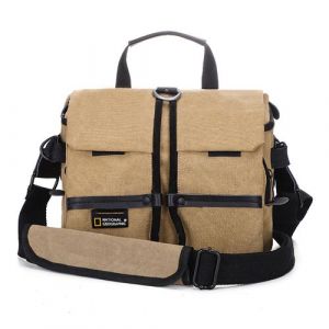 Sac &agrave; appareil photo en toile, imperm&eacute;able, compatible avec Canon 5D4, avec coussin de &eacute;paule, couleur kaki, dimensions 13&times;26&times;19 cm