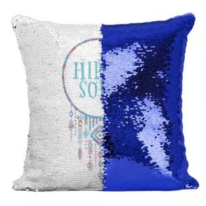 Fabulous Housse de Coussin &agrave; Sequin - Paillettes Bleu Hippie Soul Dreamcatcher [40 x 40 cm]
