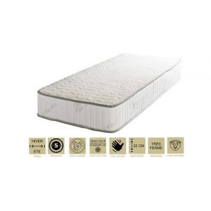 Matelas orthop&eacute;dique + al&egrave;se 160x190 x 22 cm - tr&egrave;s ferme - face hiver laine - ame poli lattex haute densit&eacute; - hypoallerg&eacute;nique