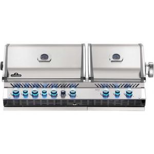Barbecue gaz encastrable Napoleon Prestige Pro 825 inox 4 br&ucirc;leurs + 2 Sizzle Zone + br&ucirc;leur arri&egrave;re + Fumage
