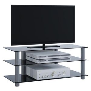 VCM Meuble TV Zumbo Verre noir