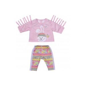 Habit poup&eacute;e 39 - 46 cm : ensemble jogging + pull rose et lapin baby born - v&ecirc;tement accessoire poup&eacute;e et poupon zapf