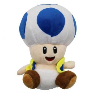 Peluche Super Mario Champignon Heureux - Toadette Bleu 18.5cm