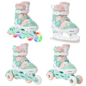Roller en ligne Mireia du 27 au 30 + patin a roulette + patin a glace + triskate Enfant Mixte taille ajustable Raven