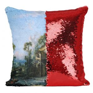 Fabulous Coussin avec Housse Sequin - Paillettes Rouge Francois Boucher Le Pigeonnier [40 x 40 cm]