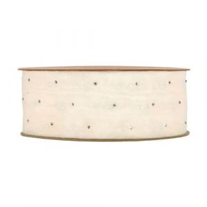 ruban strass diamants 4cmx20m cr&egrave;me - g&eacute;n&eacute;rique 4845m 02