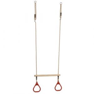 Trap&egrave;ze balan&ccedil;oire en bois avec anneaux de gymnastique pour enfant pour structure de jeux