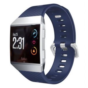 Strap-it Bracelet silicone - compatible pour Fitbit Ionic (bleu foncé)