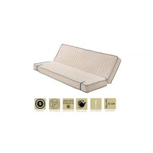 Matelas ferme pour clic clac 140x200 x 20 cm - dim assise 70 cm - 7 zones de confort - déhoussable housse lavable - noyau mousse poli lattex haute
