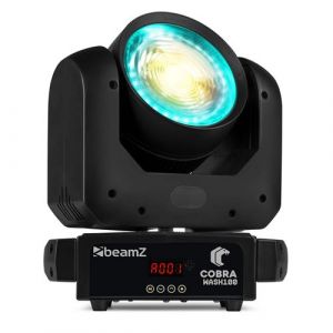 BeamZ Cobra Wash100 - Lyre Wash 100W avec Anneau LED - Eclairage Couleur Blanc chaud et Froid | DJ, concerts, sc&egrave;nes et &eacute;v&eacute;nements