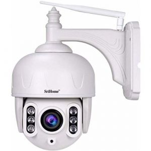 Caméra de Surveillance Sricam SH028 Extérieur Sans Fil HD Wi-Fi Détecteur de Mouvement Blanc