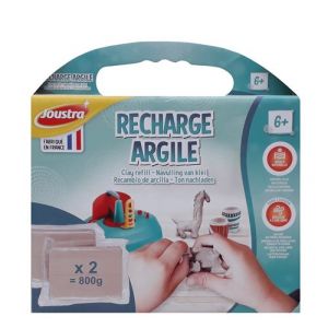 Recharge pain d'argile naturelle 2 x 400 g pour creation poterie - accessoire tour de potier - loisir creatif enfant
