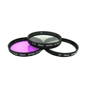 55mm Filtre UV CPL FLD Kit de 3pcs Pour Sony DSLR Alpha A200 A300 A350 A33 A35 A55 A58 A65 A77 A99 A3000 A5000 A6000