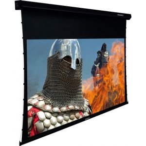 Ecran de projection motoris&eacute; tensionn&eacute; Lumene Coliseum UHD 4K et 8K Platinum 270C Blanc mat avec bords Noir