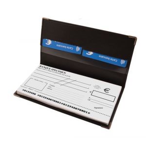 Porte ch&eacute;quier noir simili cuir Fabrication Fran&ccedil;aise