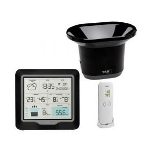 Station m&eacute;t&eacute;o radiopilot&eacute;e TFA Dostmann RAIN PRO 35.1160.01 Pr&eacute;visions m&eacute;t&eacute;orologiques 12 &agrave; 24 heures
