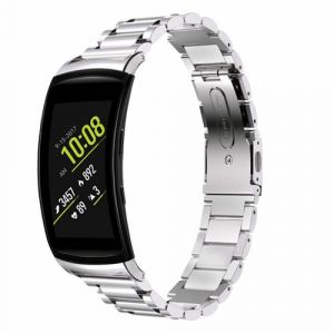 Strap-it Bracelet acier - compatible pour Samsung Gear Fit 2 / Fit 2 Pro (argent)