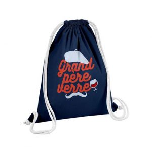 Fabulous Sac de Gym en Coton Bleu Grand P&egrave;re Verre Vin 12 Litres