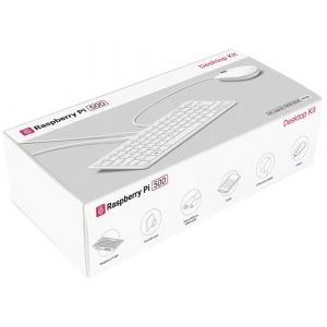 Raspberry - Kit Pi 500 - Mini ordinateur Pi 500 4 Go dans un Clavier compact AZERTY avec alimentation, câble HDMI et souris - Pi OS pré-chargé sur carte SD