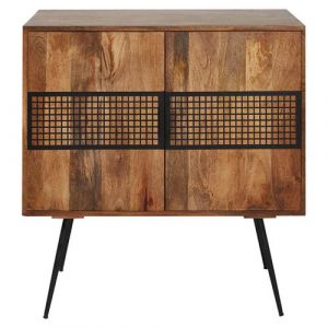 Buffet 2 Portes Manguier et M&eacute;tal Noir - BENGAL - ALTOBUY