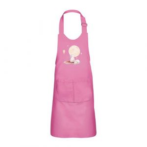 Fabulous Tablier Cuisine Enfant 2 Poches Rose Lapin et Lune - Haut de gamme