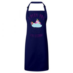 Fabulous Tablier Cuisine Premium Navy J'Peux Pas J'Ai Licorne Licorne Qui Dort sur Nuage