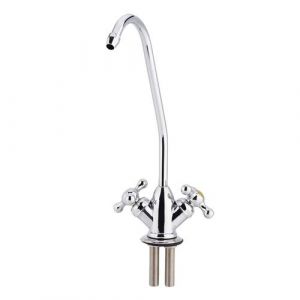 1/4 '' Double Tête Robinet Alliage de Zinc Cuisine Chrome Osmose Inverse RO Filtre À Eau Potable