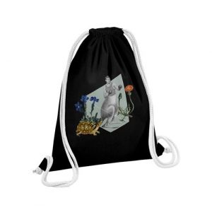 Fabulous Sac de Gym en Coton Noir Boxeur Kangourou 12 Litres