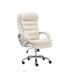 CLP Fauteuil de bureau Big Vancouver similicuir , Crème