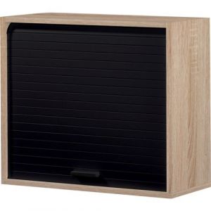 Meuble Cuisine Ch&ecirc;ne Rideau Noir 1 Etag&egrave;re Larg 60 Haut 53.6 Prof 25 cm - L 60 x l 25 x H 53.6 cm