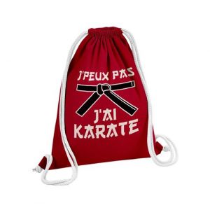 Fabulous Sac de Gym en Coton Rouge J'peux pas j'ai Karate 12 Litres