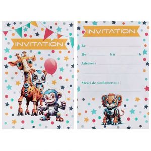 6 cartons invitation robot 10x15cm - générique 000885400000099