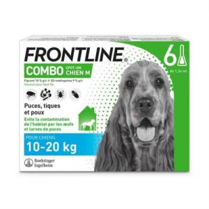 Frontline Combo chien  Antipuces antitiques pour chien M  1020kg  6 pipettes