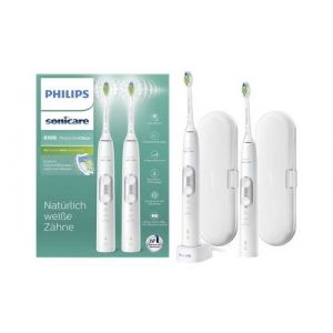 Philips Sonicare ProtectiveClean 6100 HX6877 - Jeu de brosses à dent - sans fil - blanc/argent