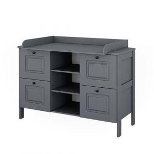 Vitalispa Table à langer Ajaton, Gris, 133x98.4cm avec 4 tiroirs