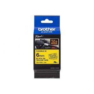 Brother TZe-FX611 - Noir sur jaune - Rouleau (0,6 cm x 8 m) 1 cassette(s) ruban flexible - pour Brother PT-D210, D600, H110, H200; P-Touch PT-E310, E550, P900; P-Touch Cube Plus PT-P710