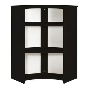 Meuble-Comptoir Bar 96 cm Noir 3 Niches - Manhattan 508 - L 96.7 x l 44.9 x H 104.8 cm