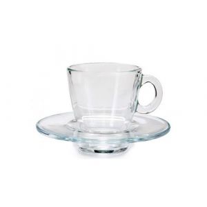 Set de 6 Tasses &agrave; Caf&eacute; avec Dessous de Tasses en Verre Transparent - 72ml